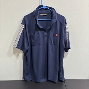 McDonalds Uniform Polo Shirt Mens 2XL Tall Navy Blue Short Sleeve Pockets Logo